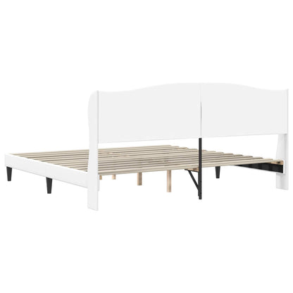 vidaXL Bed Frame with Headboard White 180 x 200 cm Faux Leather