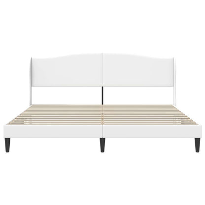 vidaXL Bed Frame with Headboard White 180 x 200 cm Faux Leather