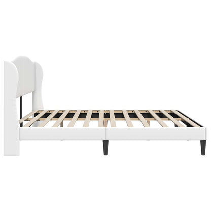 vidaXL Bed Frame with Headboard White 180 x 200 cm Faux Leather