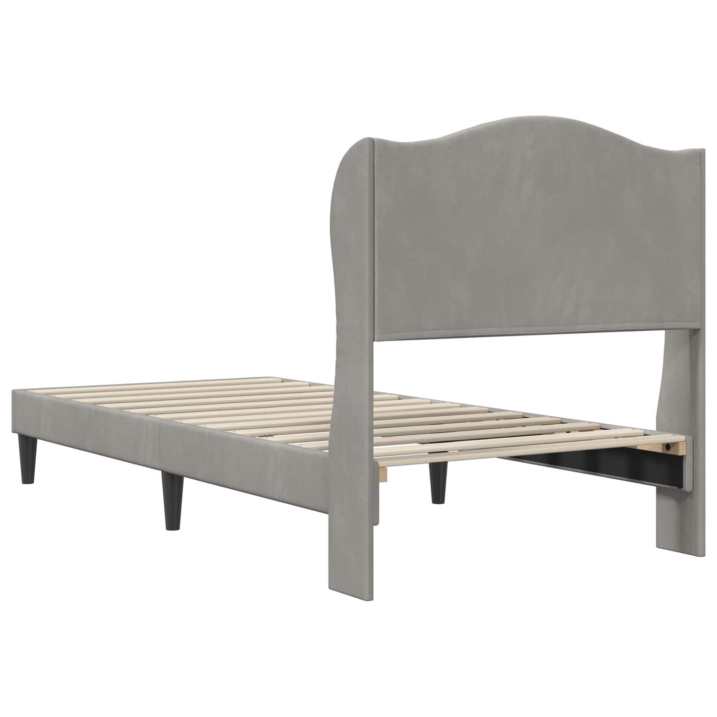 vidaXL Bed Frame with Headboard Light Grey 90 x 190 cm Velvet