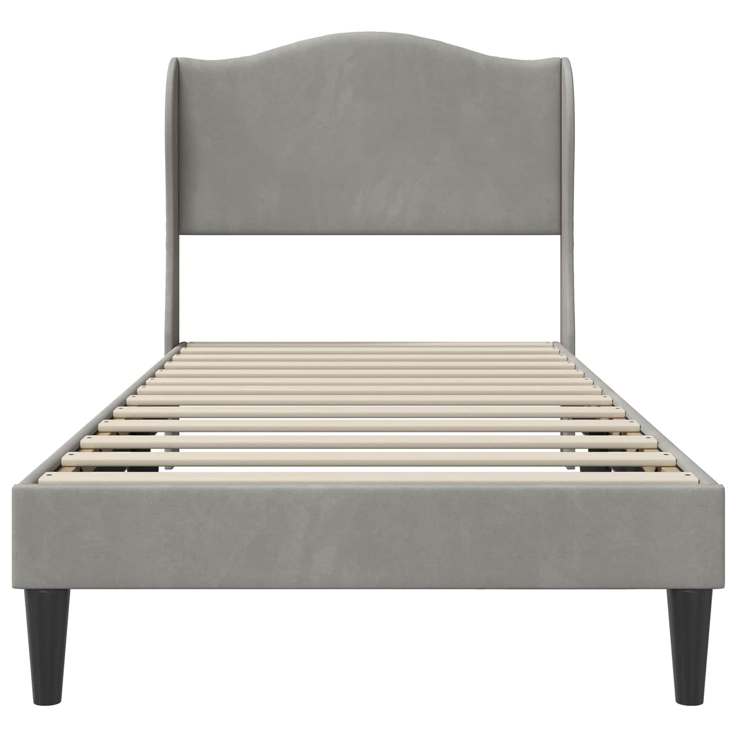 vidaXL Bed Frame with Headboard Light Grey 90 x 190 cm Velvet
