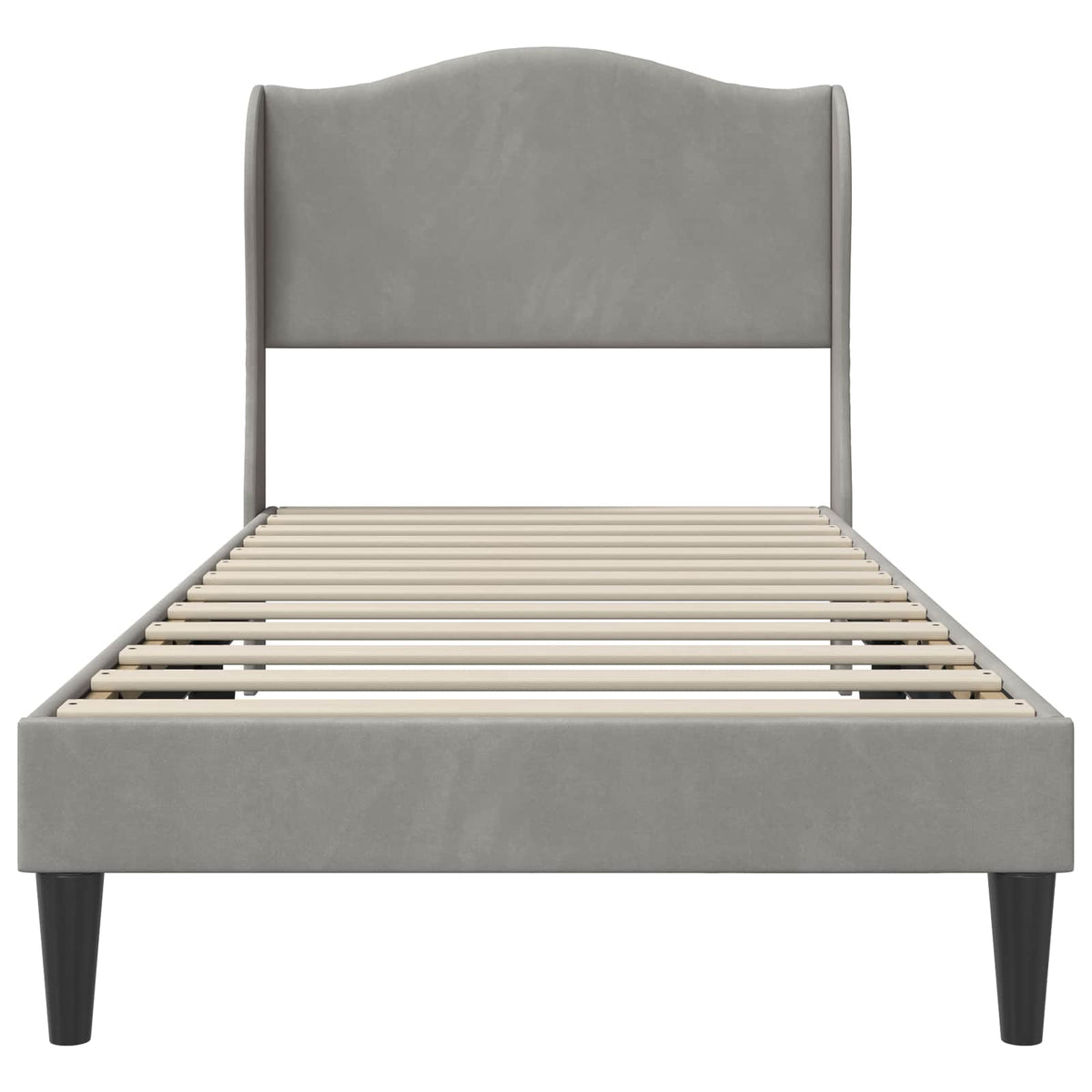 vidaXL Bed Frame with Headboard Light Grey 90 x 190 cm Velvet