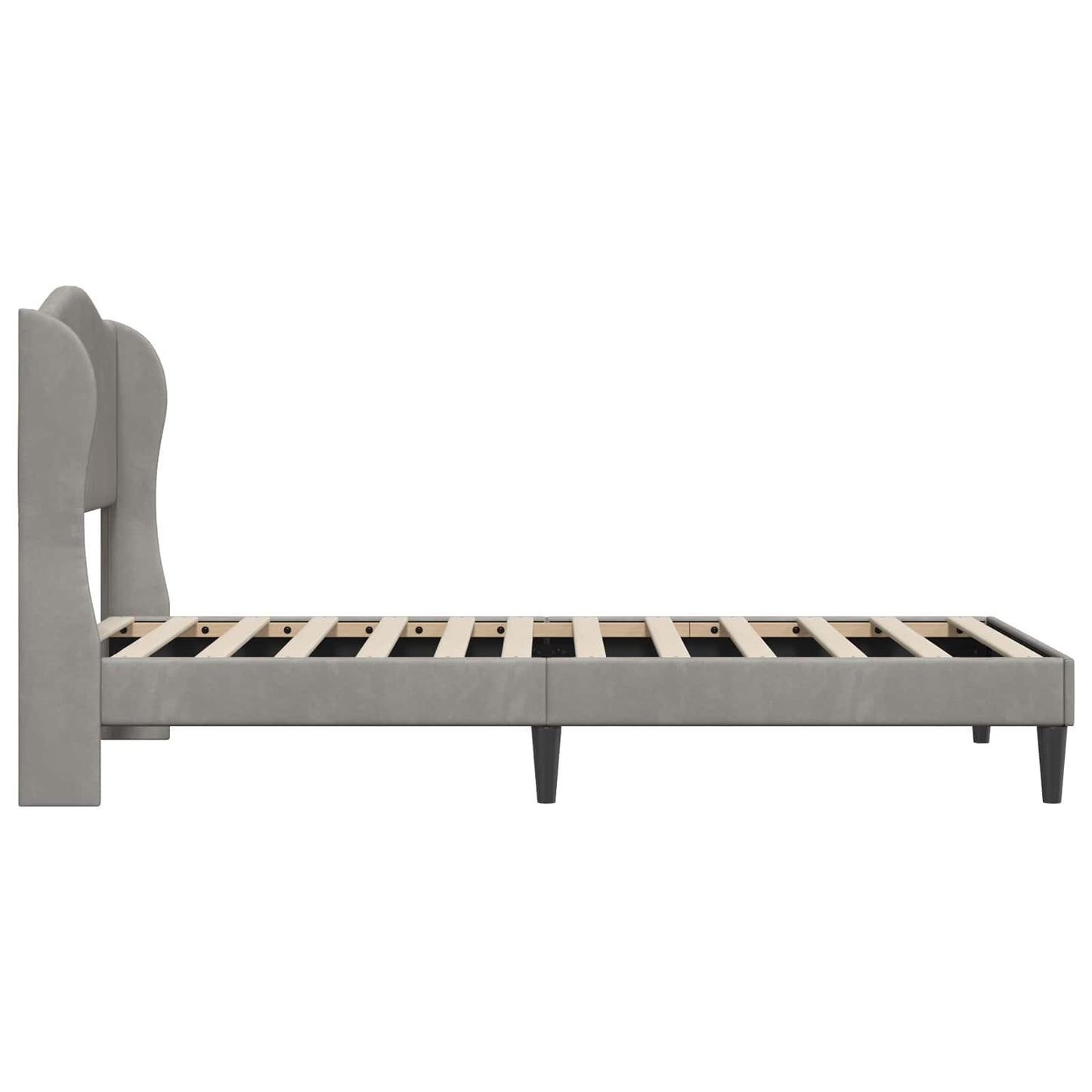 vidaXL Bed Frame with Headboard Light Grey 90 x 190 cm Velvet