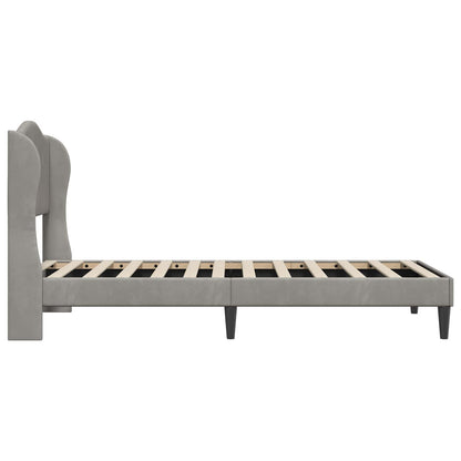 vidaXL Bed Frame with Headboard Light Grey 90 x 190 cm Velvet
