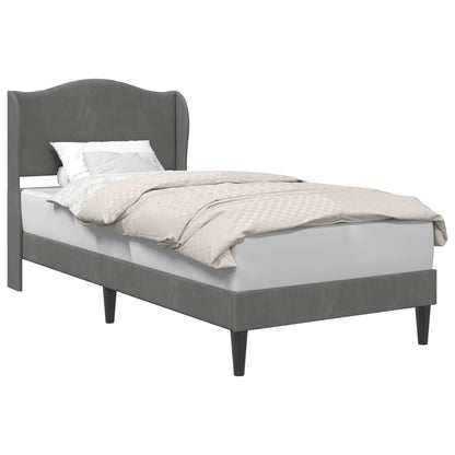 vidaXL Bed Frame with Headboard Dark Grey 90 x 190 cm Velvet