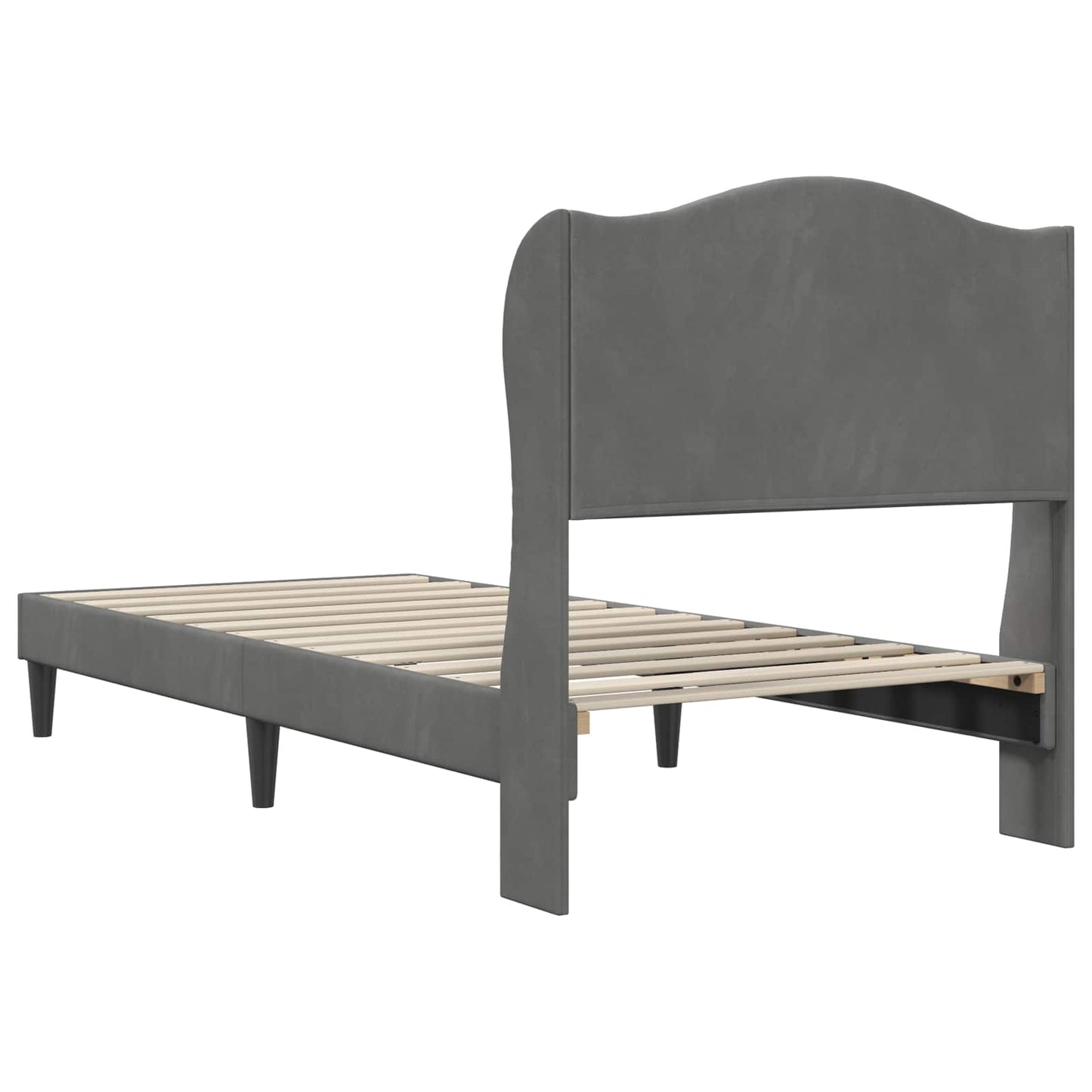 vidaXL Bed Frame with Headboard Dark Grey 90 x 190 cm Velvet