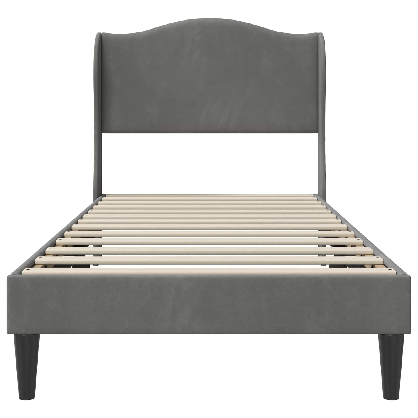 vidaXL Bed Frame with Headboard Dark Grey 90 x 190 cm Velvet