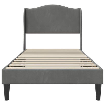 vidaXL Bed Frame with Headboard Dark Grey 90 x 190 cm Velvet