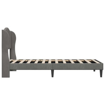 vidaXL Bed Frame with Headboard Dark Grey 90 x 190 cm Velvet