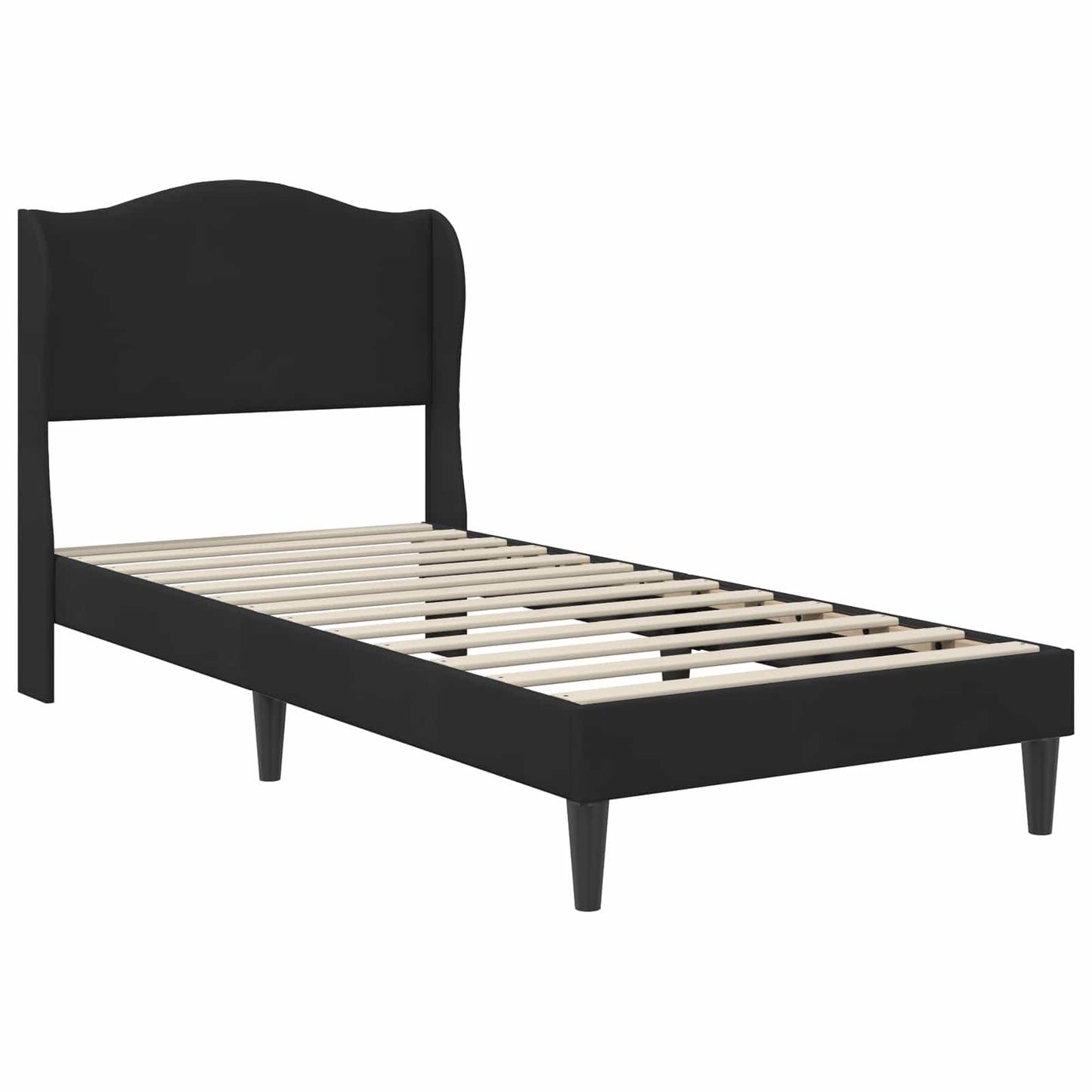 vidaXL Bed Frame with Headboard Black 90 x 190 cm Velvet
