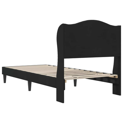 vidaXL Bed Frame with Headboard Black 90 x 190 cm Velvet