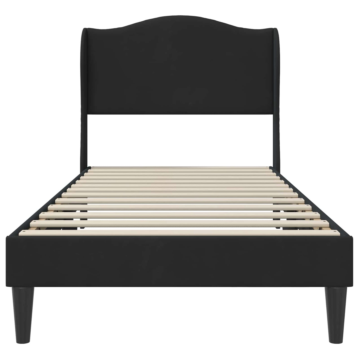 vidaXL Bed Frame with Headboard Black 90 x 190 cm Velvet