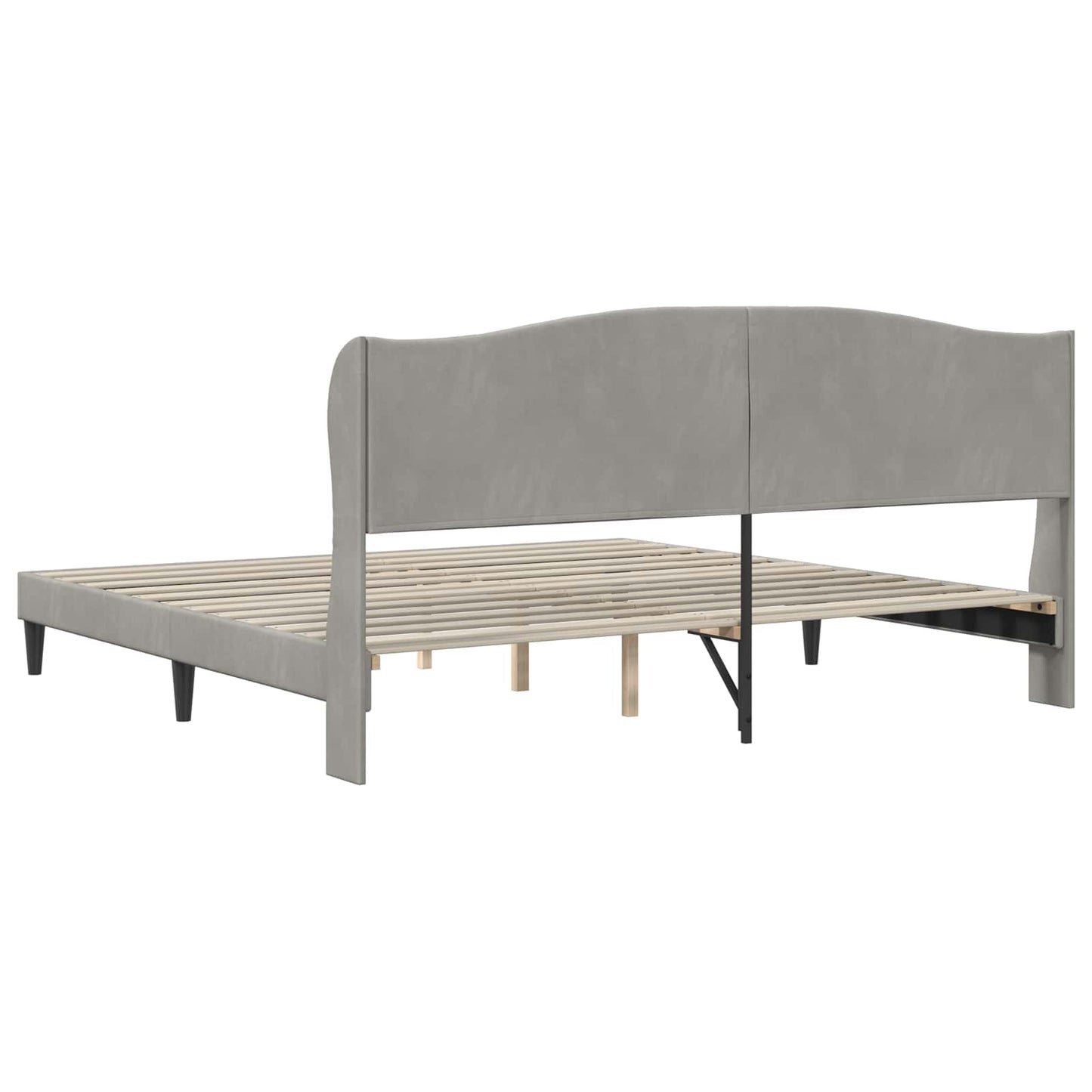 vidaXL Bed Frame with Headboard Light Grey 180 x 200 cm Velvet