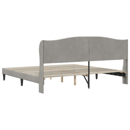 vidaXL Bed Frame with Headboard Light Grey 180 x 200 cm Velvet