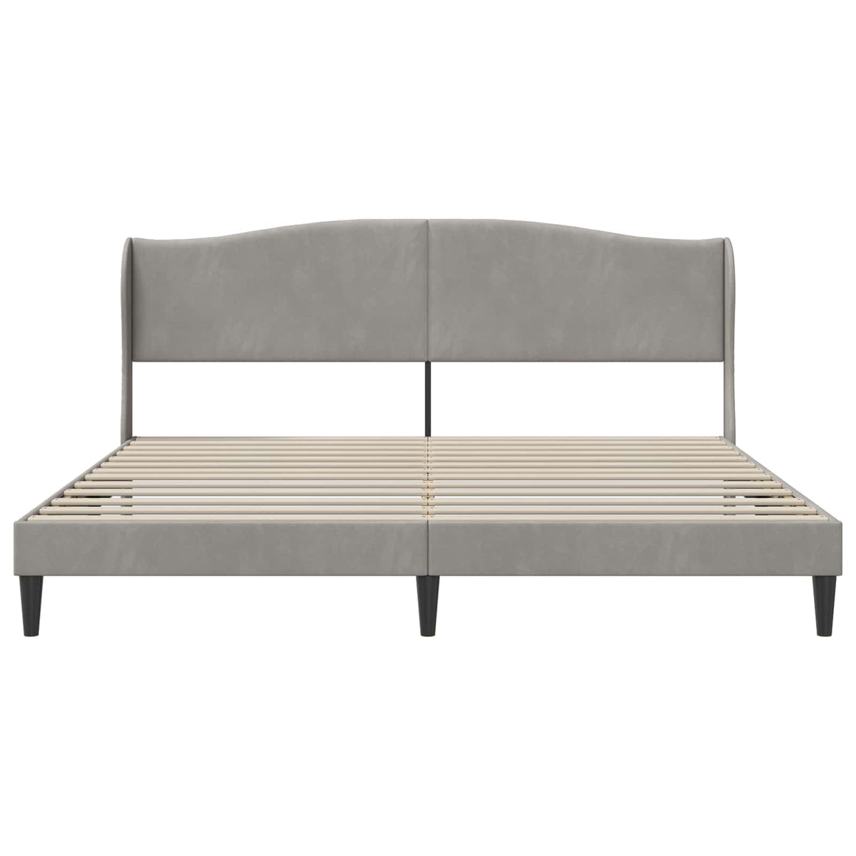 vidaXL Bed Frame with Headboard Light Grey 180 x 200 cm Velvet