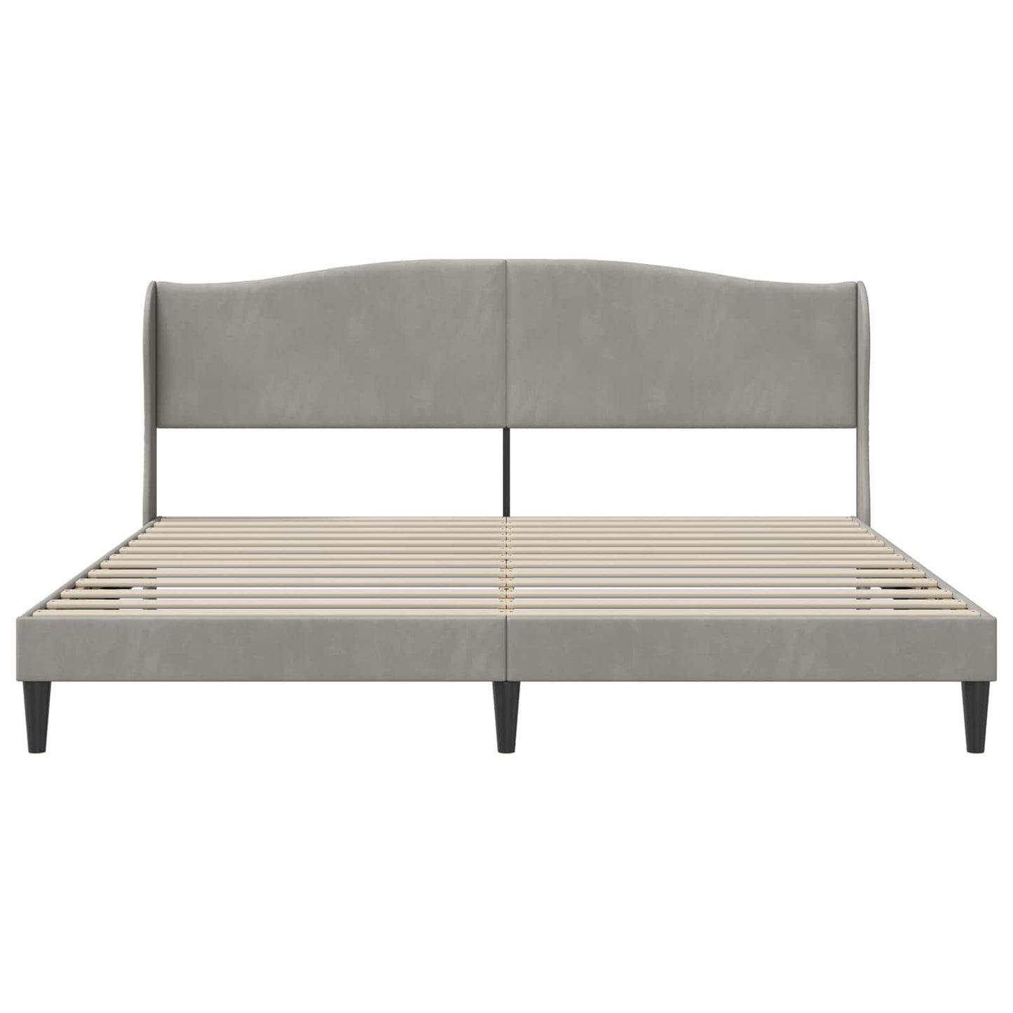 vidaXL Bed Frame with Headboard Light Grey 180 x 200 cm Velvet