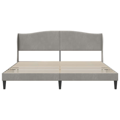 vidaXL Bed Frame with Headboard Light Grey 180 x 200 cm Velvet