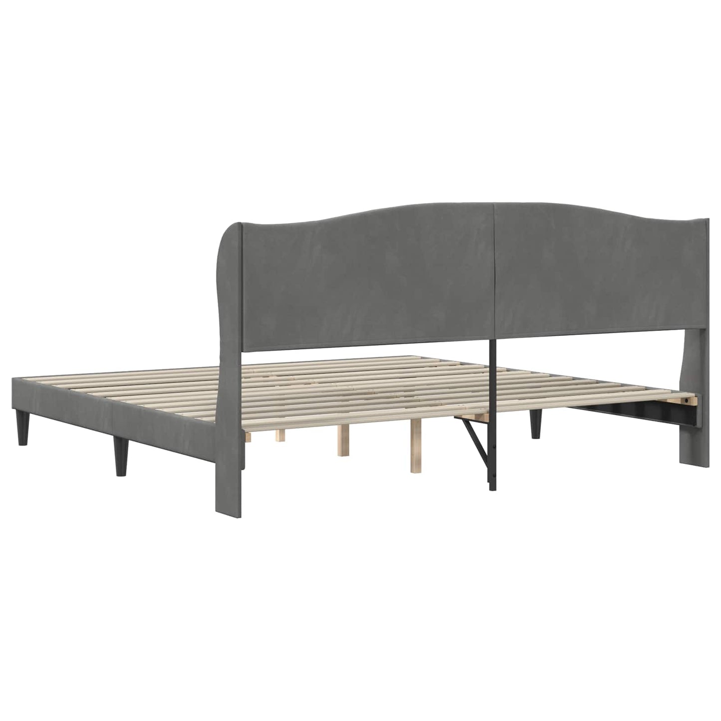 vidaXL Bed Frame with Headboard Dark Grey 180 x 200 cm Velvet