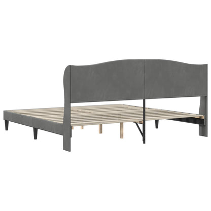 vidaXL Bed Frame with Headboard Dark Grey 180 x 200 cm Velvet