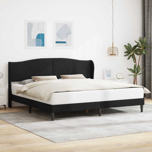 vidaXL Bed Frame with Headboard Black 180 x 200 cm Velvet