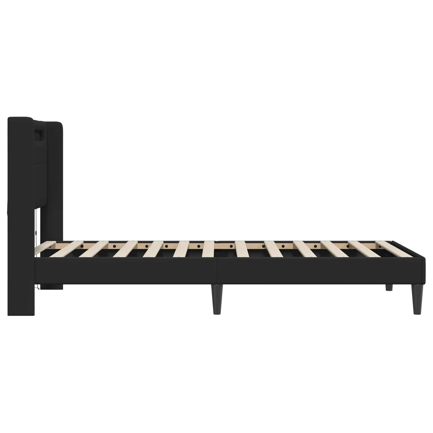 vidaXL Bed Frame with LED Strip Lights Black 90 x 190 cm Faux Leather