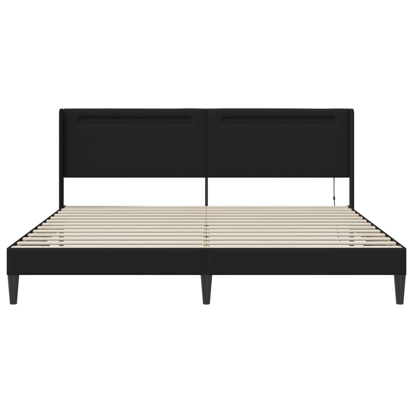 vidaXL Bed Frame with LED Strip Lights Black 180 x 200 cm Faux Leather