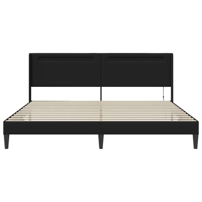 vidaXL Bed Frame with LED Strip Lights Black 180 x 200 cm Faux Leather