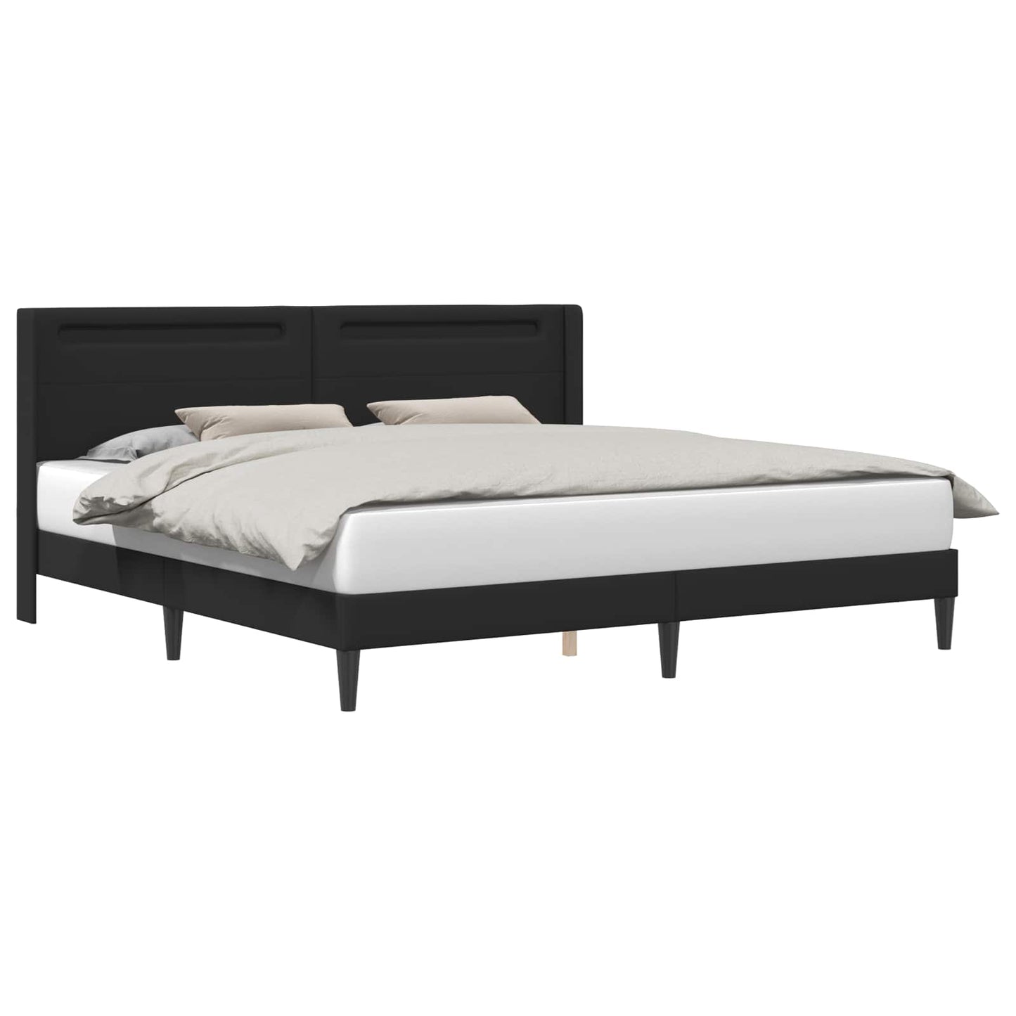 vidaXL Bed Frame with LED Strip Lights Black 180 x 200 cm Faux Leather