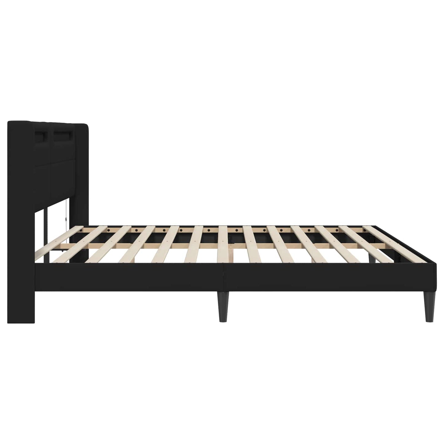 vidaXL Bed Frame with LED Strip Lights Black 180 x 200 cm Faux Leather
