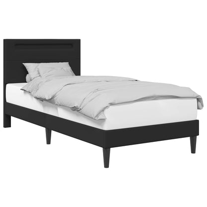 vidaXL Bed Frame with LED Strip Lights Black 90 x 190 cm Faux Leather