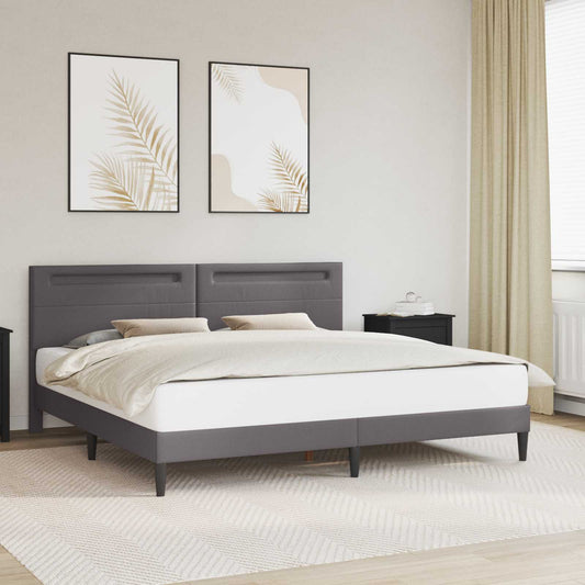 vidaXL Bed Frame with LED Strip Lights Grey 180 x 200 cm Faux Leather
