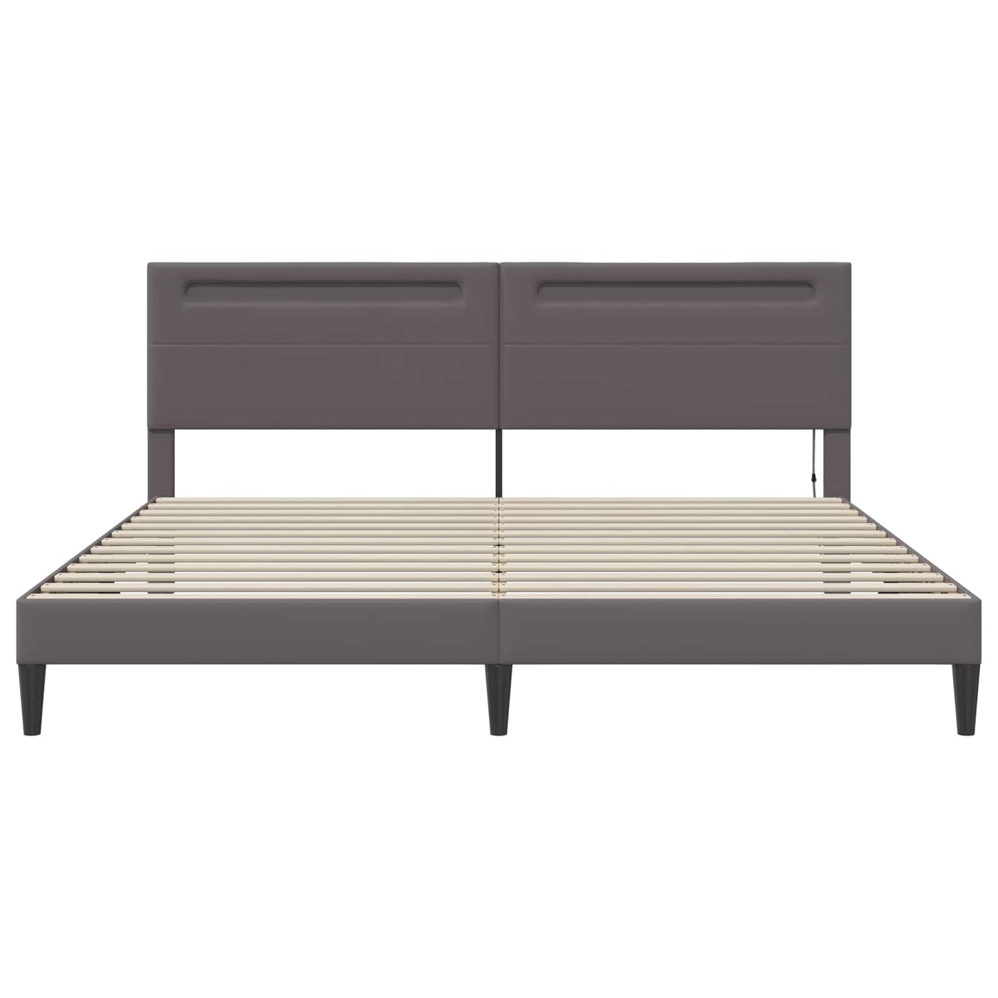 vidaXL Bed Frame with LED Strip Lights Grey 180 x 200 cm Faux Leather
