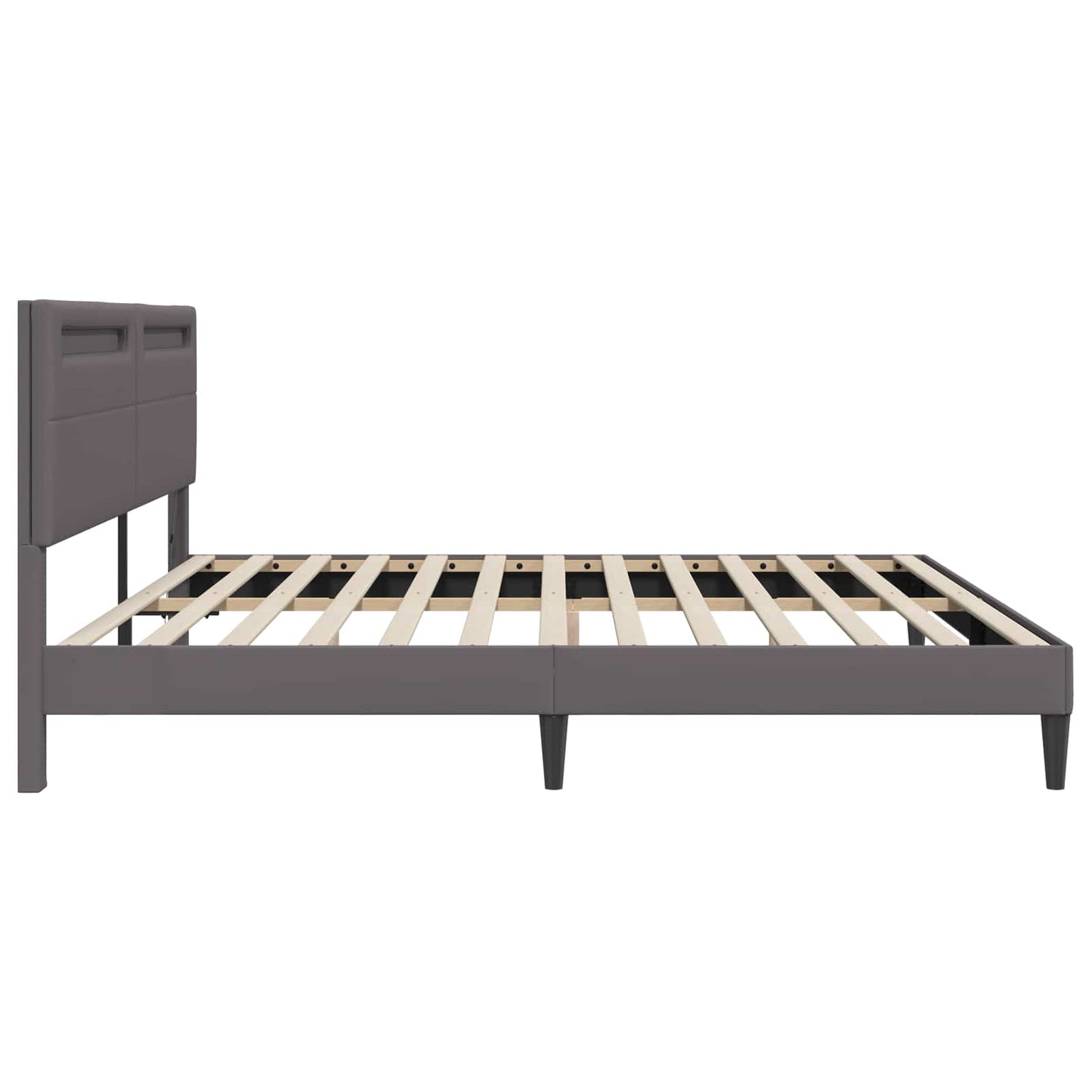 vidaXL Bed Frame with LED Strip Lights Grey 180 x 200 cm Faux Leather