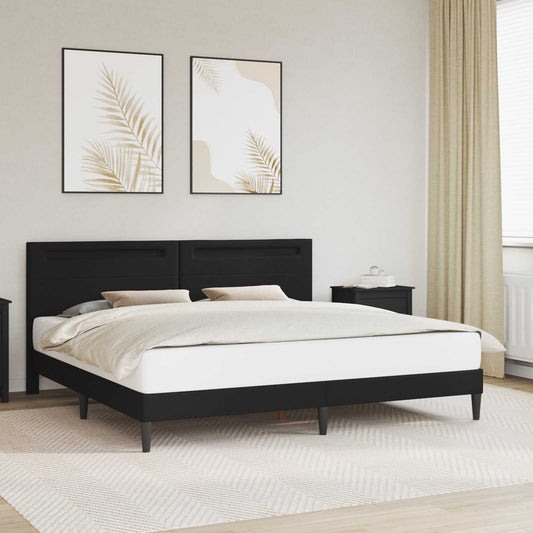 vidaXL Bed Frame with LED Strip Lights Black 180 x 200 cm Faux Leather