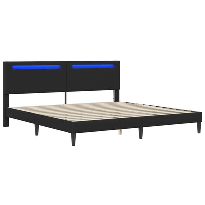 vidaXL Bed Frame with LED Strip Lights Black 180 x 200 cm Faux Leather