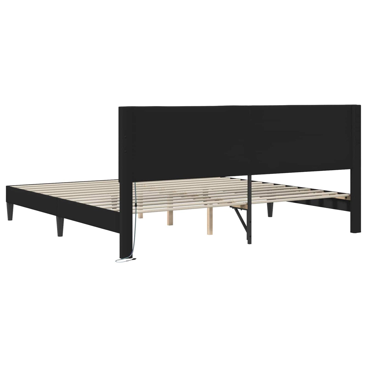 vidaXL Bed Frame with LED Strip Lights Black 180 x 200 cm Faux Leather