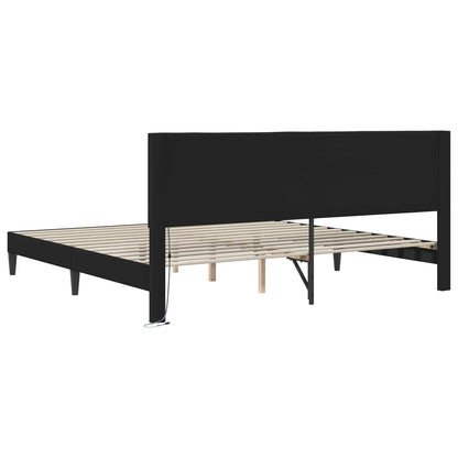 vidaXL Bed Frame with LED Strip Lights Black 180 x 200 cm Faux Leather