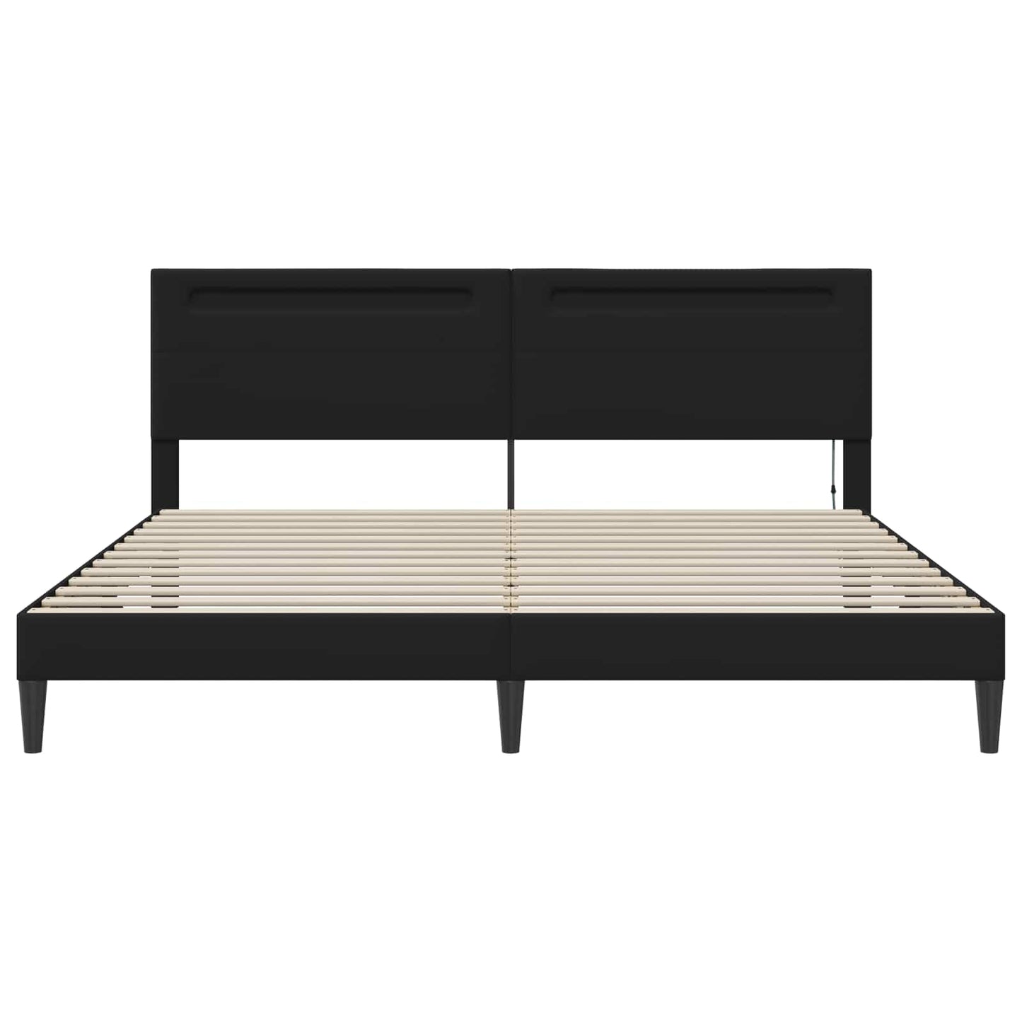 vidaXL Bed Frame with LED Strip Lights Black 180 x 200 cm Faux Leather
