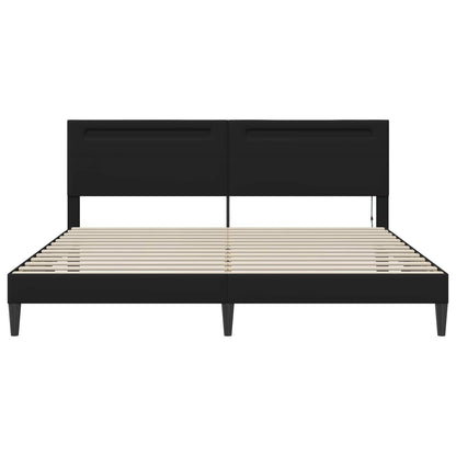 vidaXL Bed Frame with LED Strip Lights Black 180 x 200 cm Faux Leather