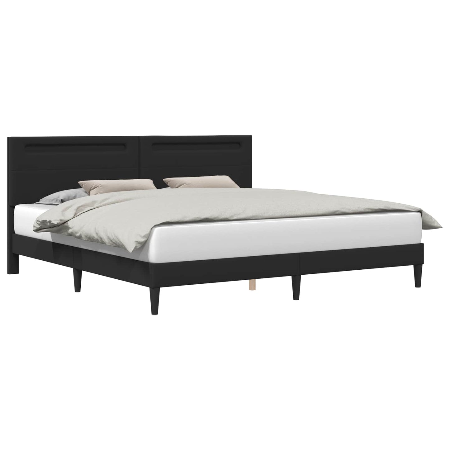 vidaXL Bed Frame with LED Strip Lights Black 180 x 200 cm Faux Leather