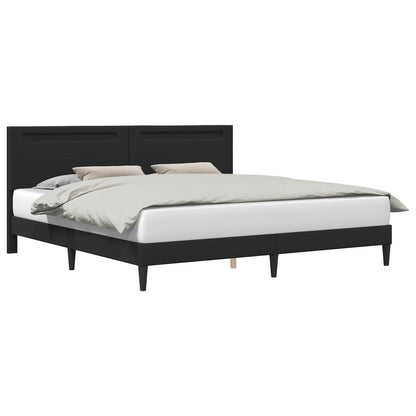 vidaXL Bed Frame with LED Strip Lights Black 180 x 200 cm Faux Leather