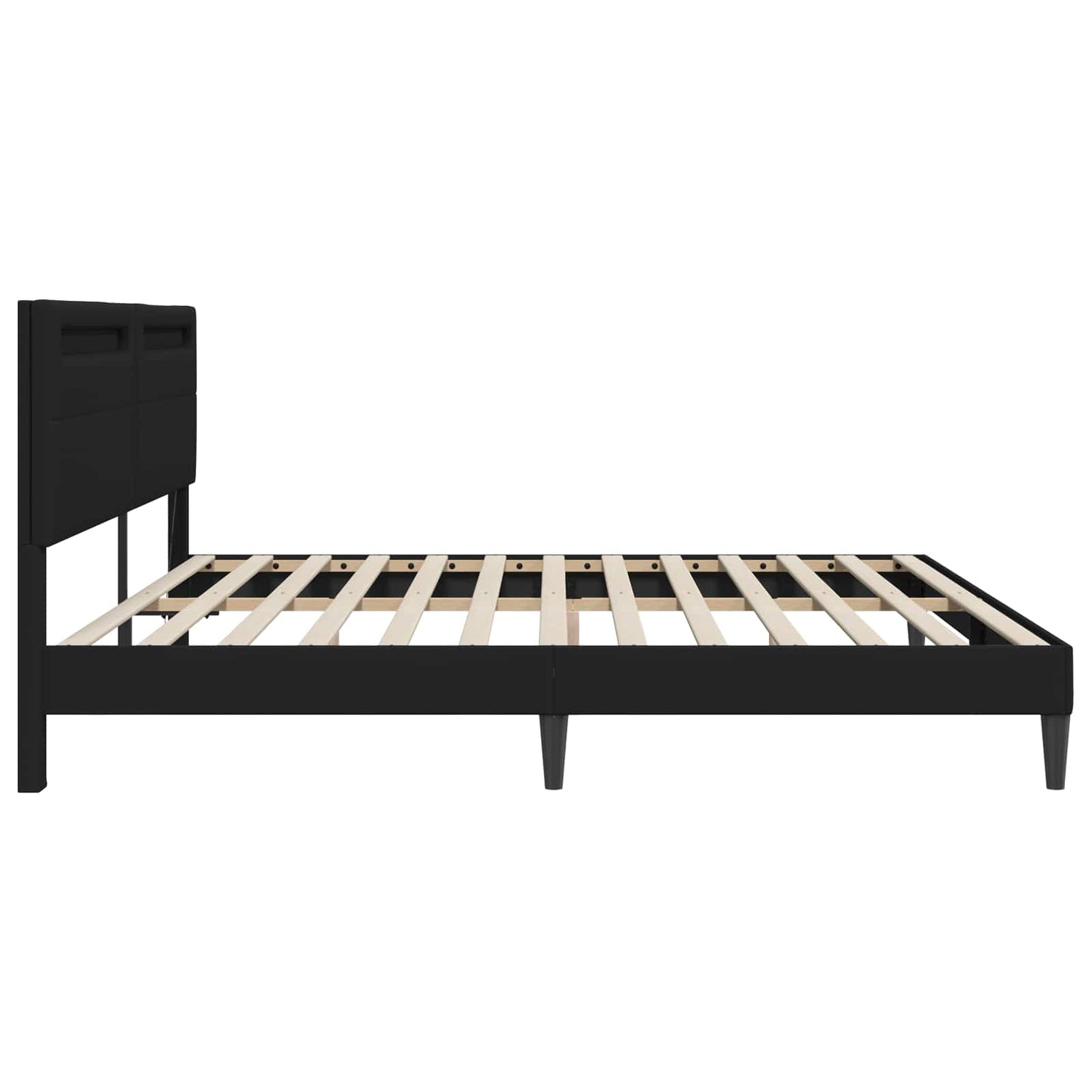 vidaXL Bed Frame with LED Strip Lights Black 180 x 200 cm Faux Leather