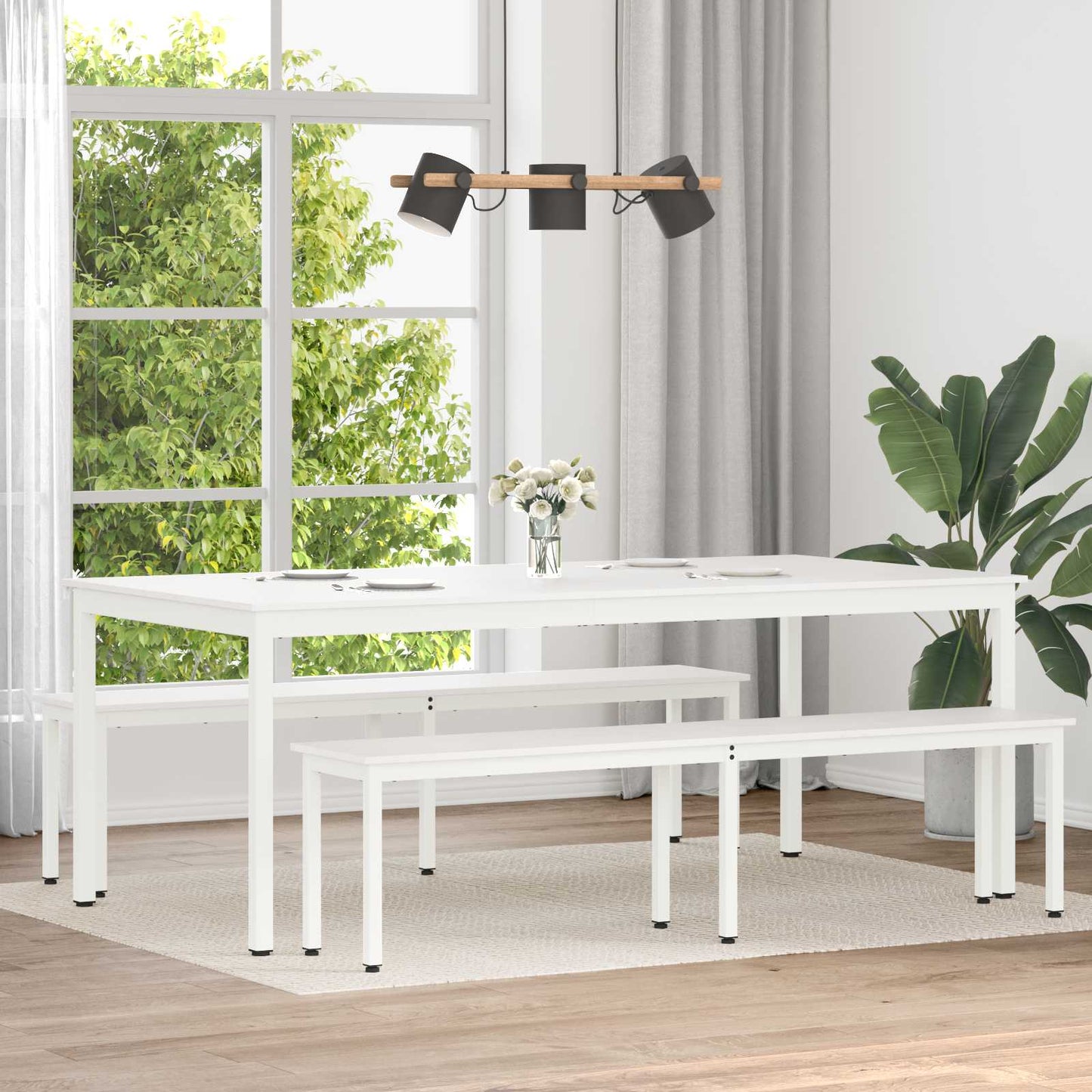 vidaXL Dining Table White 200 x 100 x 75 cm Solid Pine Wood