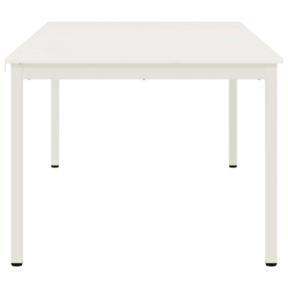 vidaXL Dining Table White 200 x 100 x 75 cm Solid Pine Wood