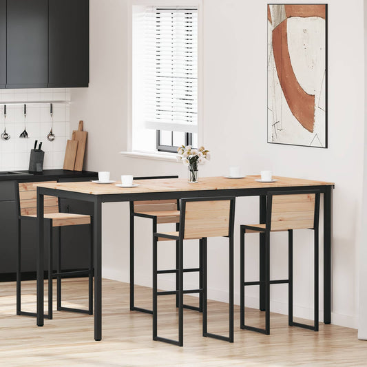 vidaXL Bar Table Natural 200 x 100 x 105 cm Solid Pine Wood