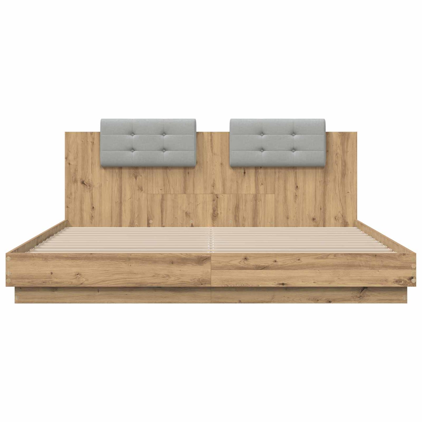 vidaXL Bed Frame with Headboard Artisan Oak 200 x 200 cm