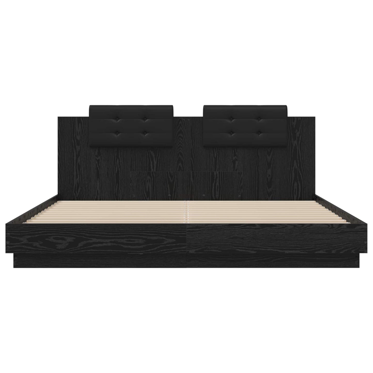 vidaXL Bed Frame with Headboard Black Oak 200 x 200 cm Engineered Wood