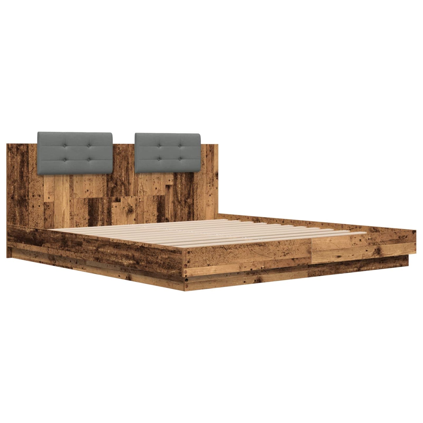 vidaXL Bed Frame with Headboard Old Wood 180 x 200 cm Engineered Wood