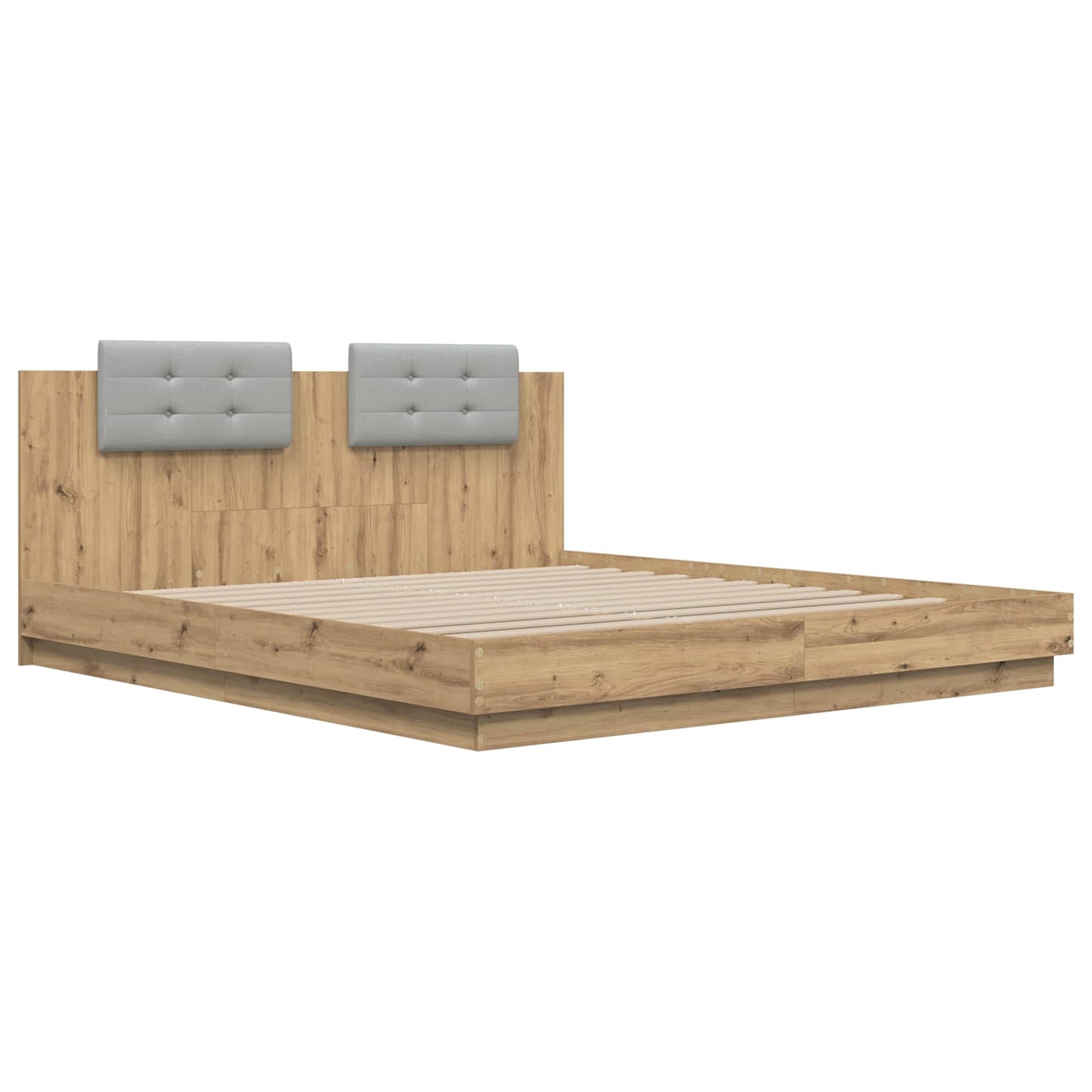 vidaXL Bed Frame with Headboard Artisan Oak 180 x 200 cm