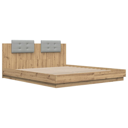 vidaXL Bed Frame with Headboard Artisan Oak 180 x 200 cm